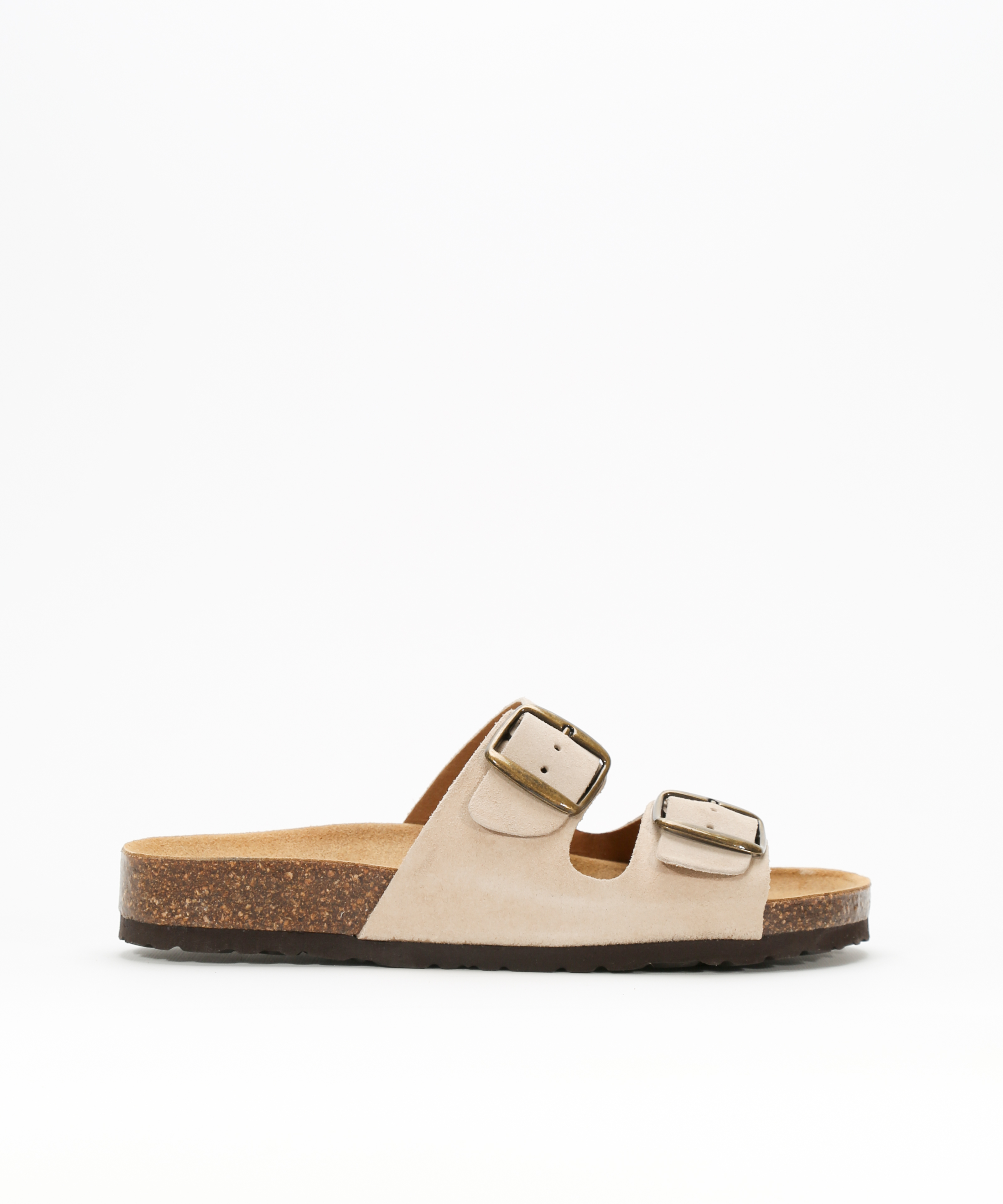 Sandalias de piel planas con hebillas 